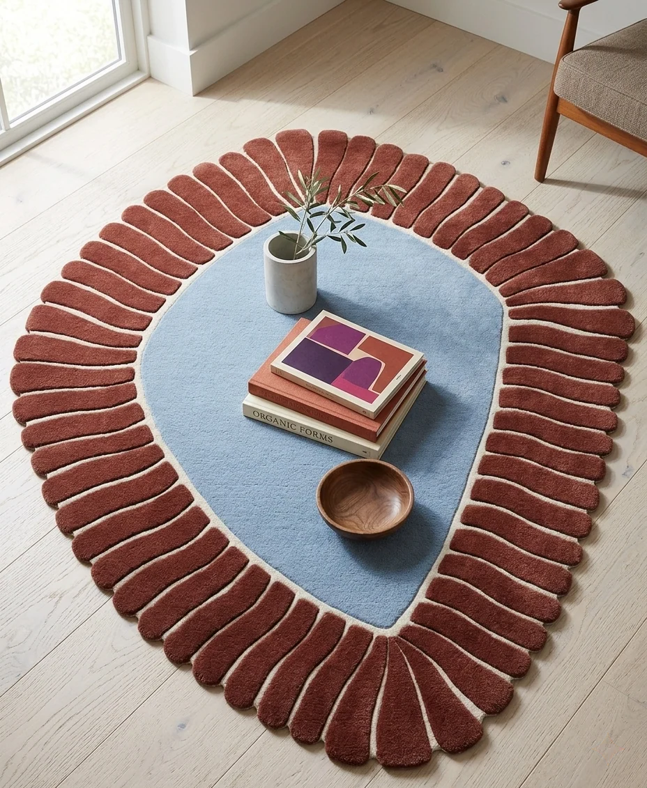 Sculptural Pebble Wool Statement Rug