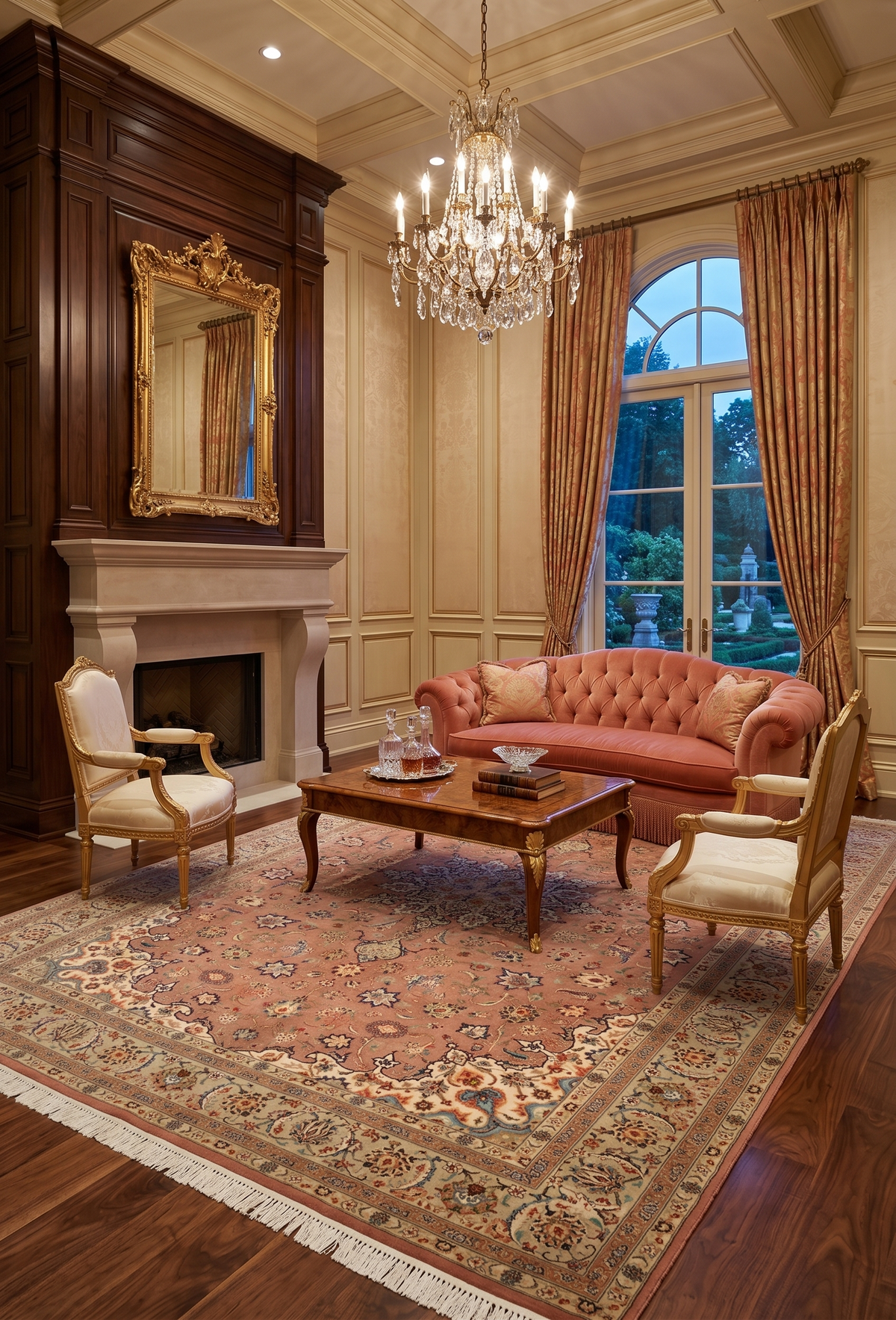 Royal Kashan Dusky Rose Wool Rug