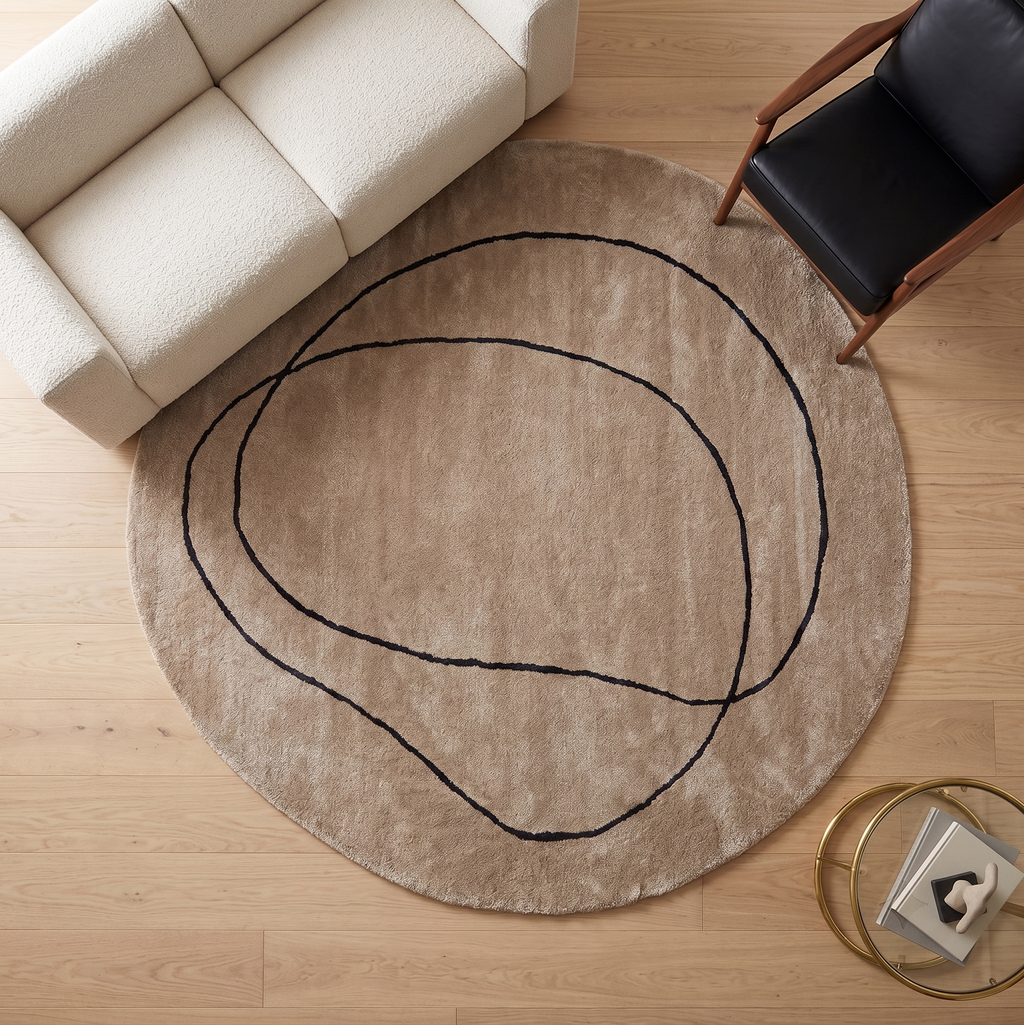 Minimalist Viscose Silk Area Rug