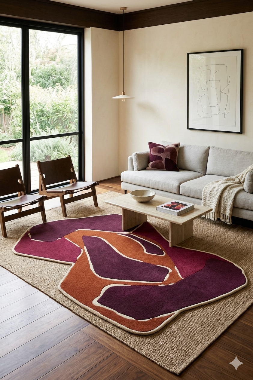 Hand-Tufted Artistic Silhouette Design Rug