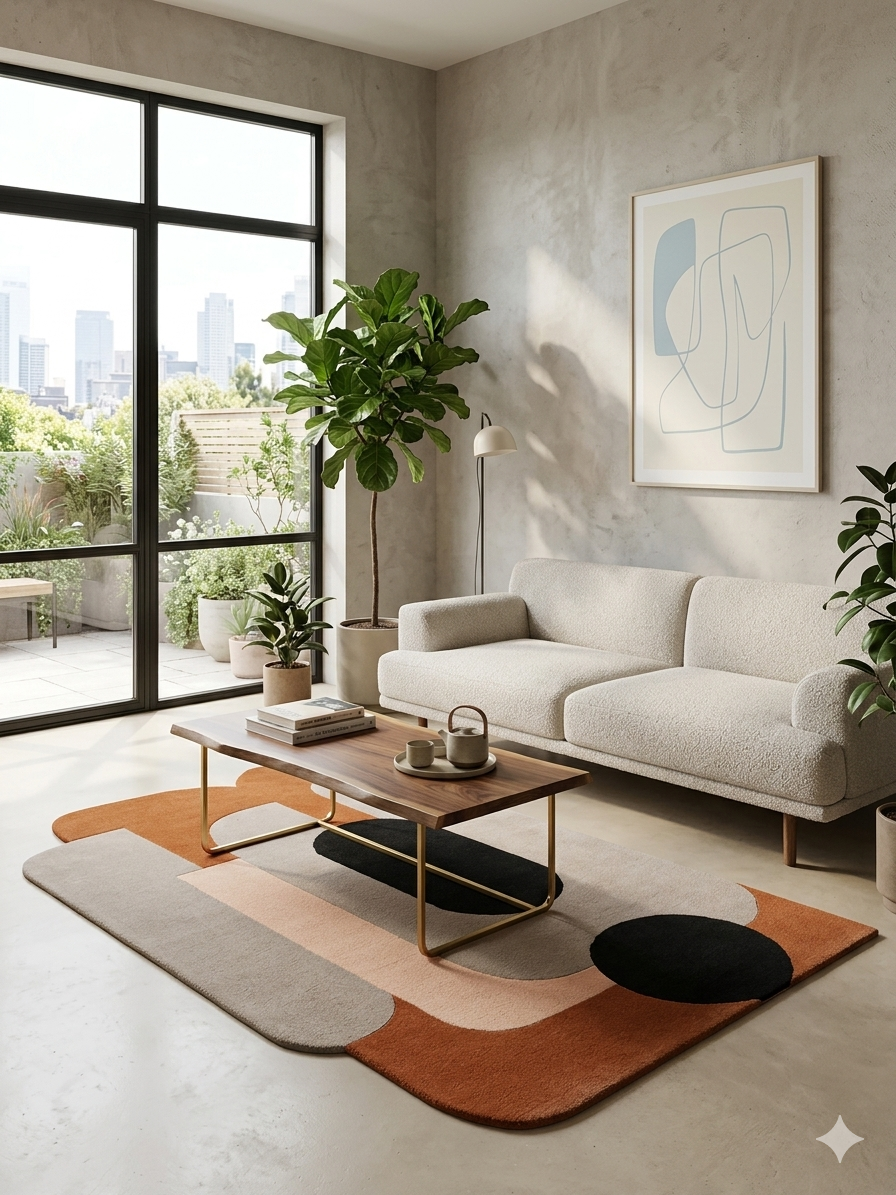 Terracotta Arch Form Abstract Rug