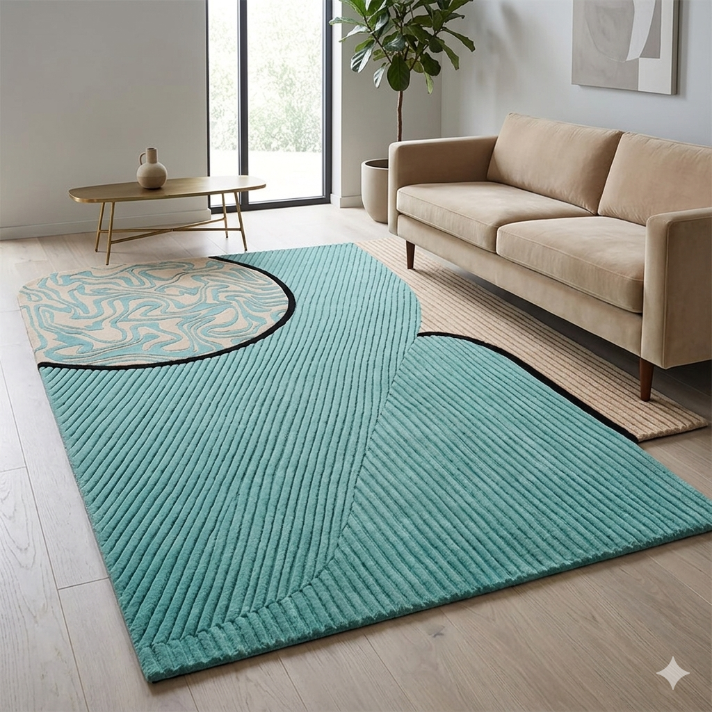 Sea Green Archway Designer Rug