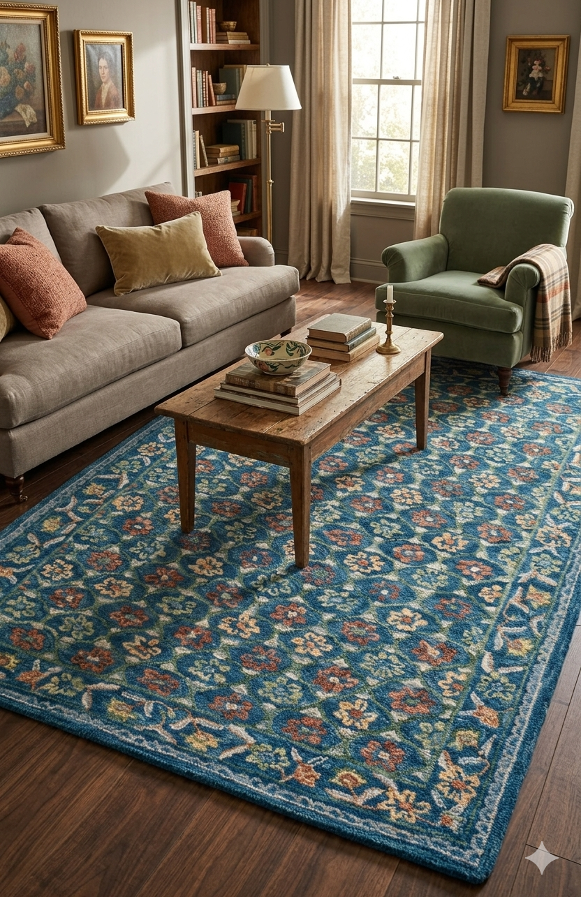 Classic Blue Hand Tufted Rug