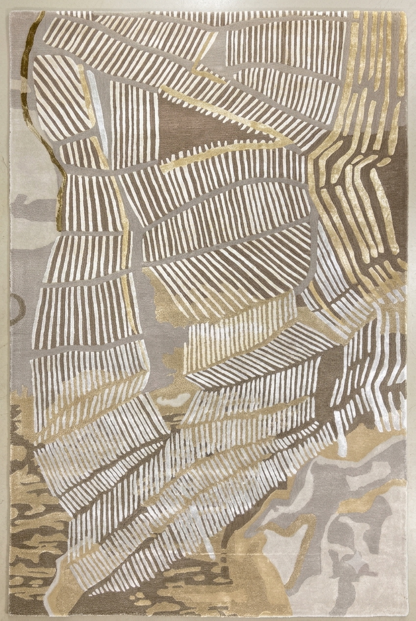 Golden Palm Silk Rug