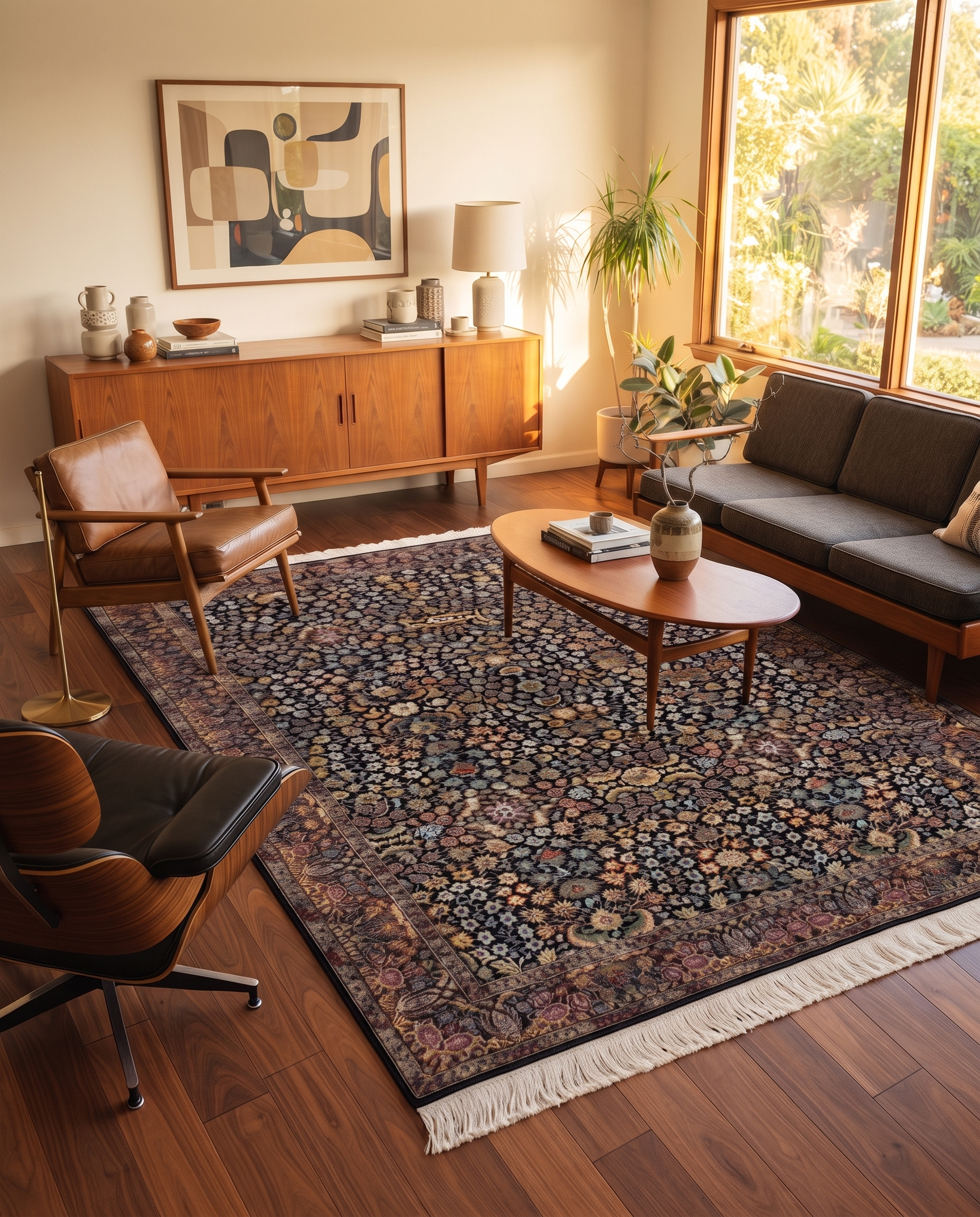 The Obsidian Kashan Bloom Carpet