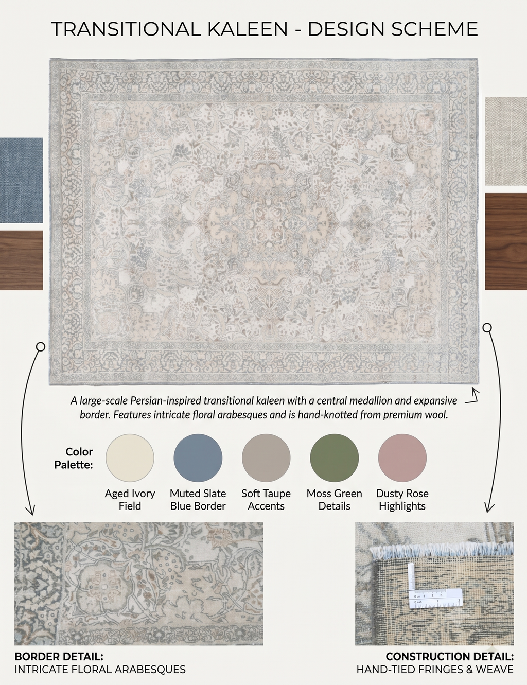 Hand-Knotted Heirloom Arabesque Wool Area Rug