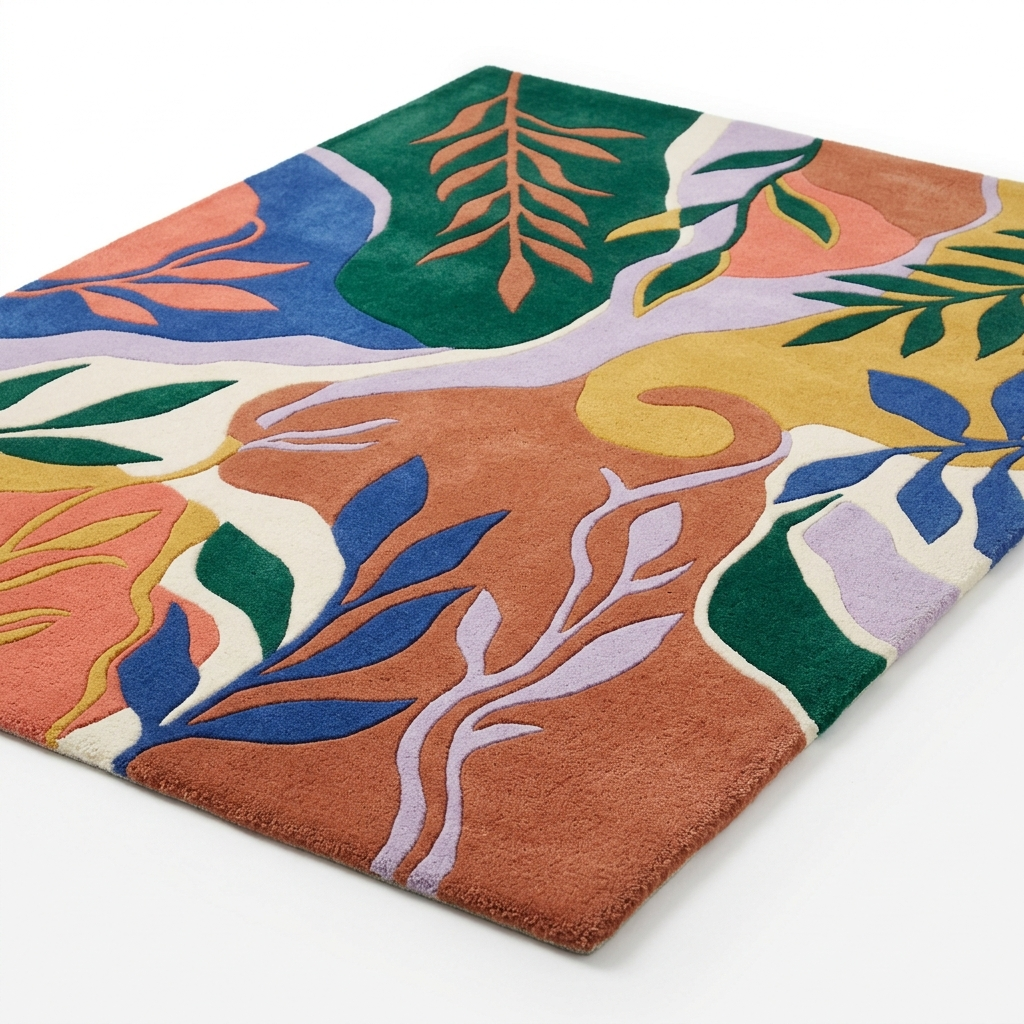 Botanical Mosaic Hand Tufted Rug