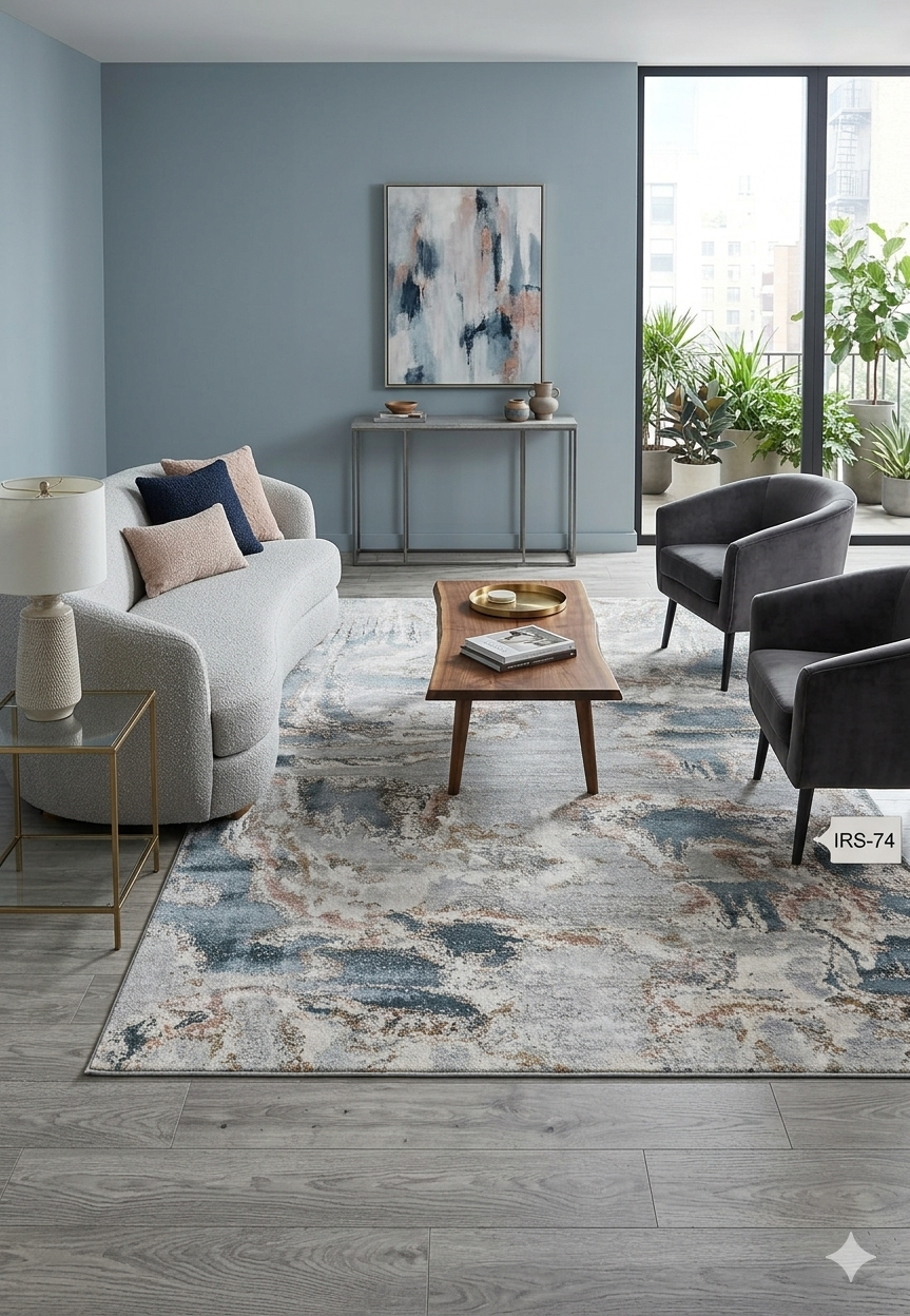 Contemporary Abstract Watercolor Area Rug