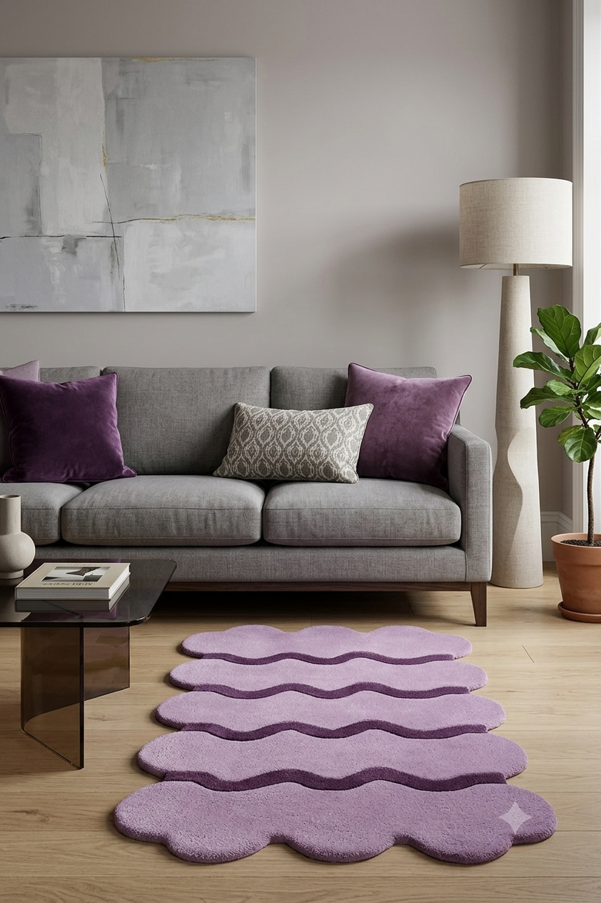Lavender Rhythm Wool Rug