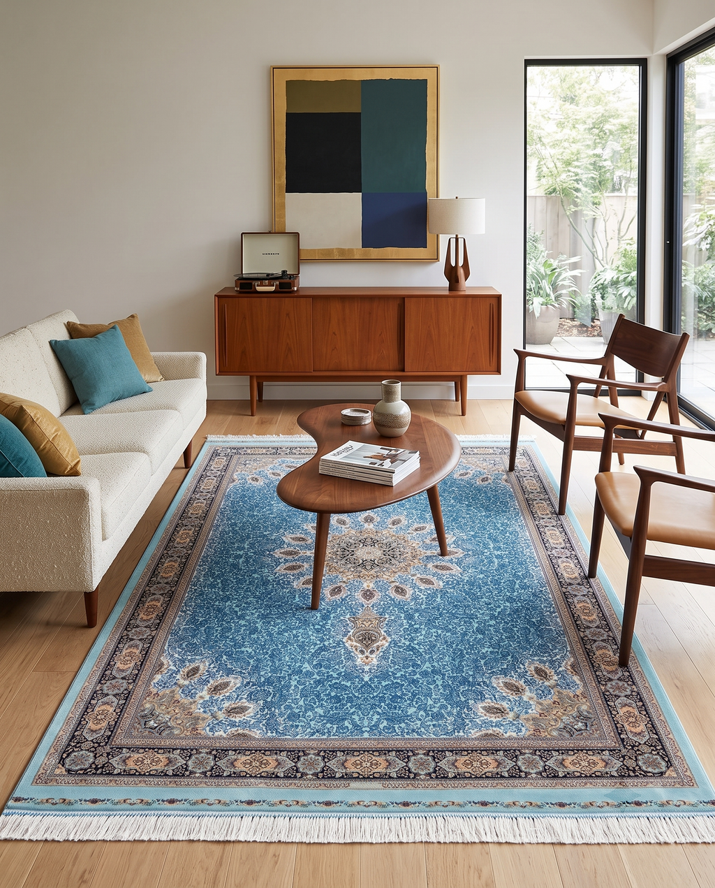 Irani Blue Floral Medallion Carpet