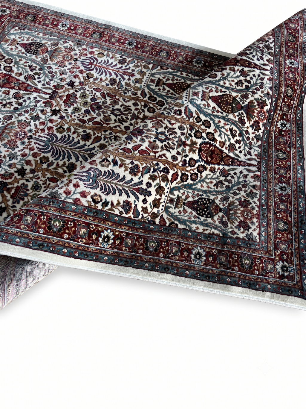 Persian Floral Garden Vintage Wool Rug
