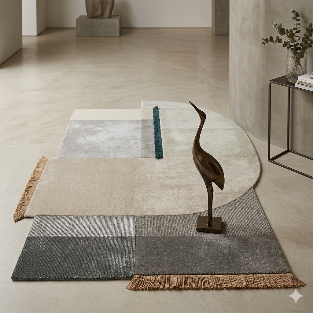 . Irregular Modernist Panel Rug