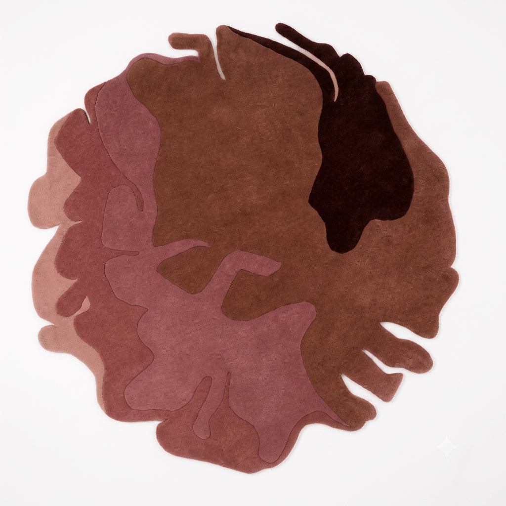 Irregular Coral Shape Pink Area Carpet