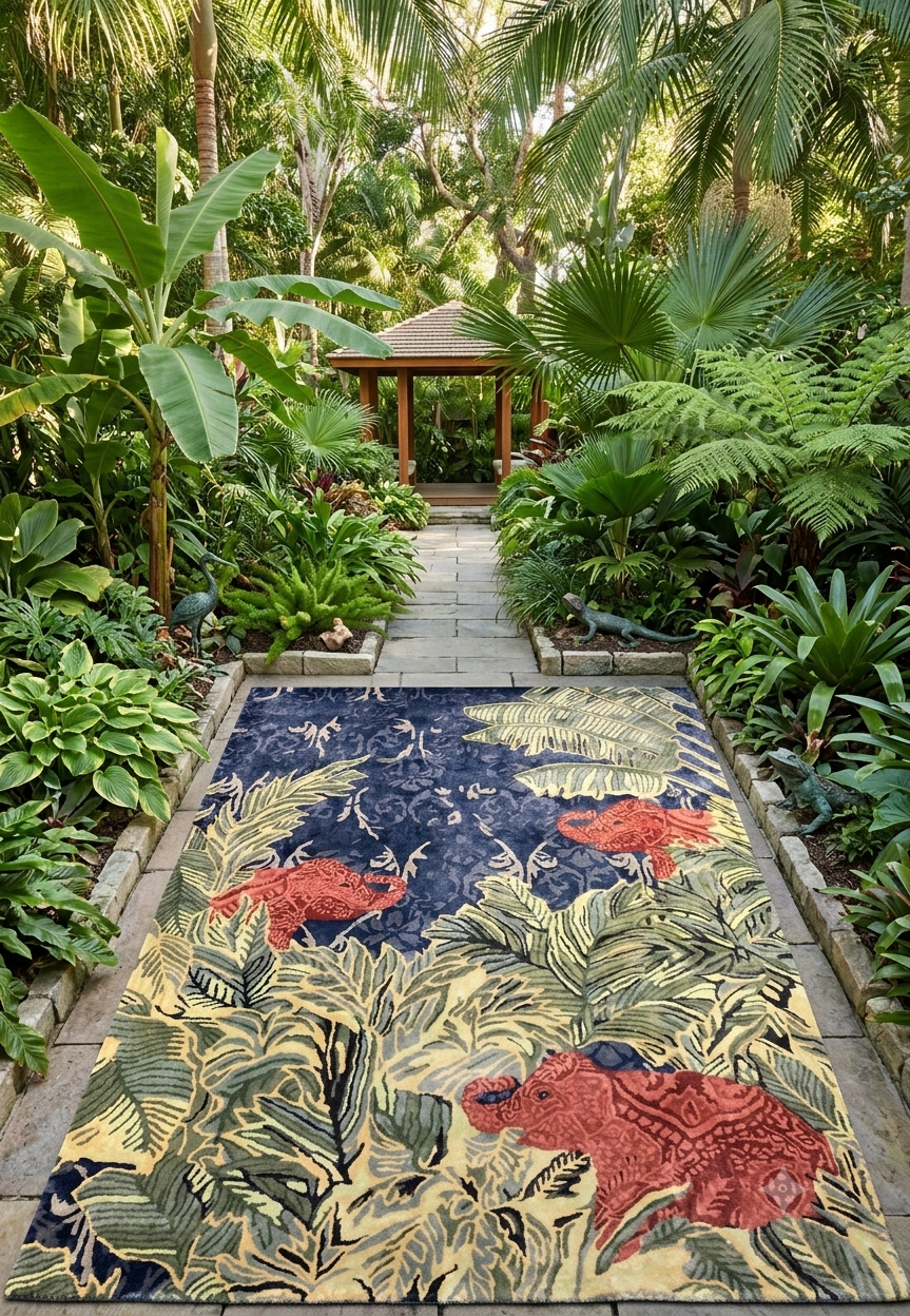 Emerald Canopy Silk Rug