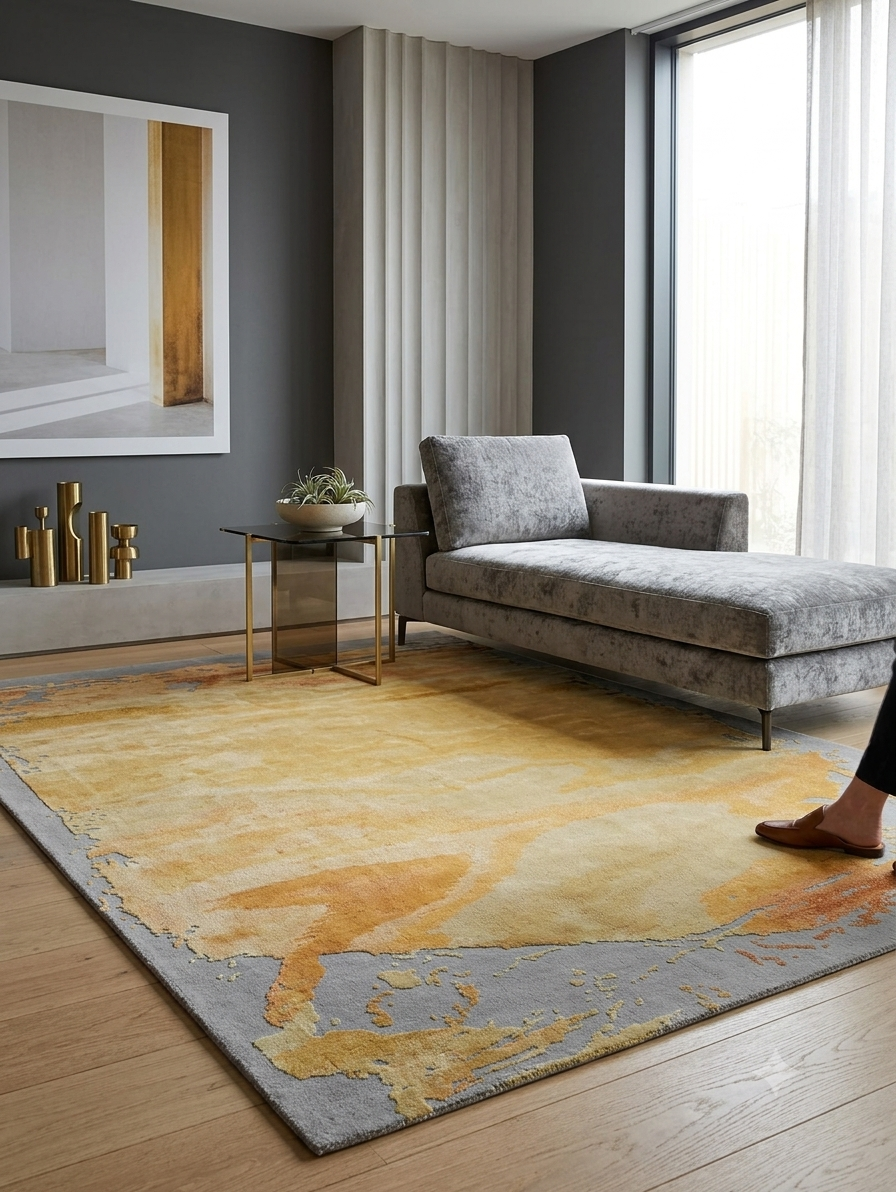 Golden Patina Silk Viscose Rug