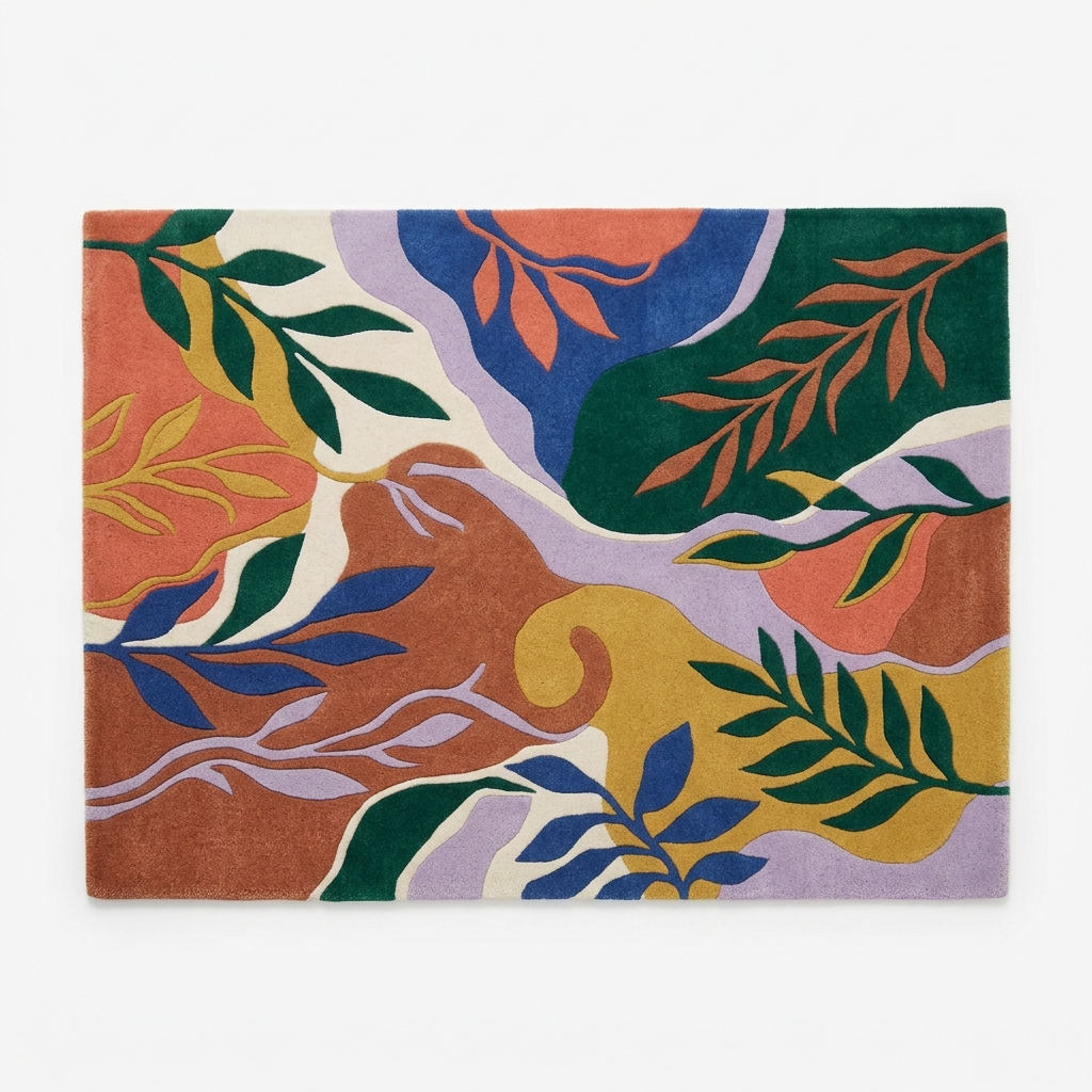 Botanical Mosaic Hand Tufted Rug