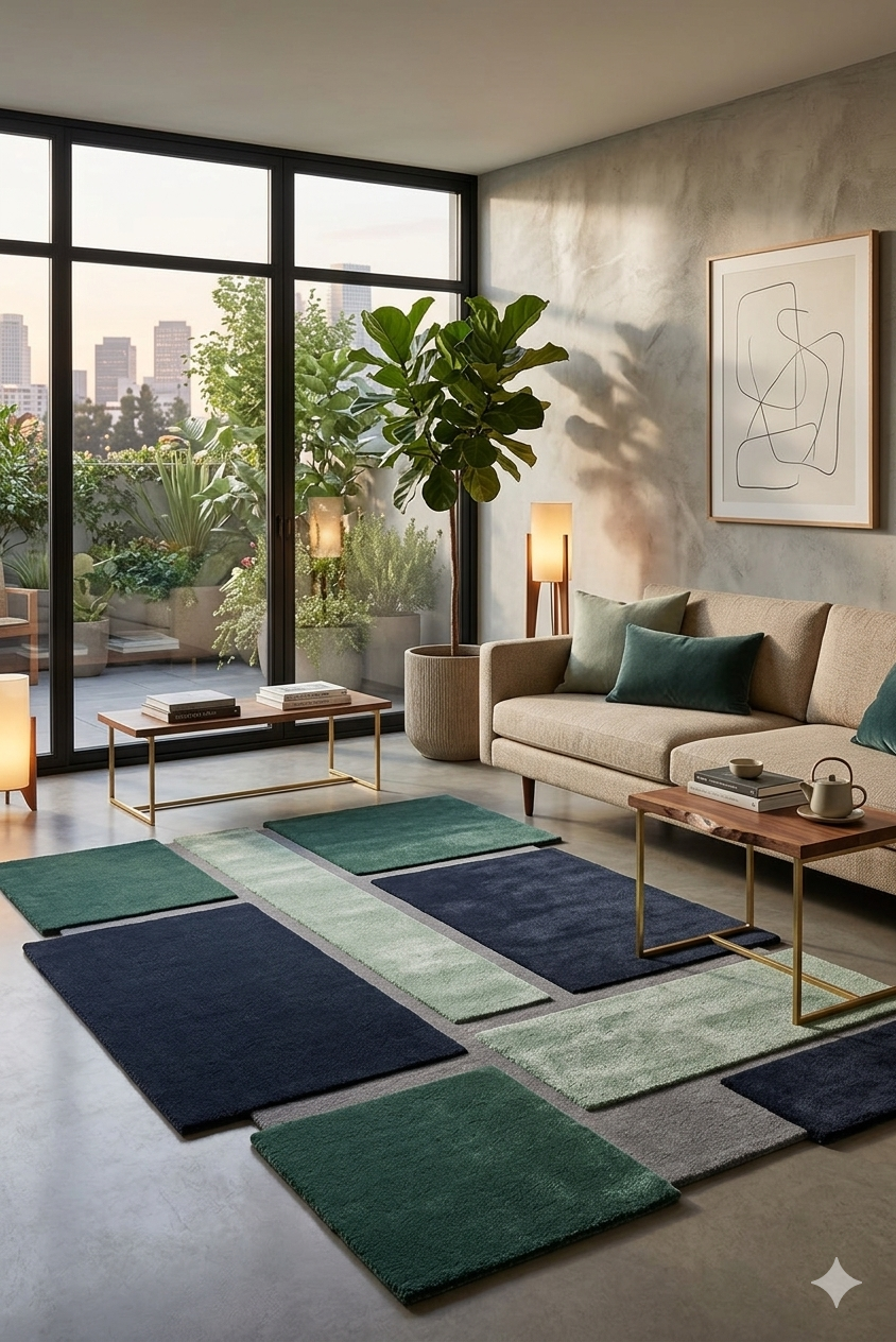 Emerald Division Modern Designer Rug
