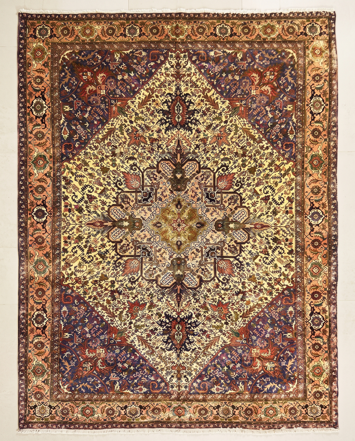 The Heriz Sovereign Hand-Knotted Geometric Diamond Medallion Rug
