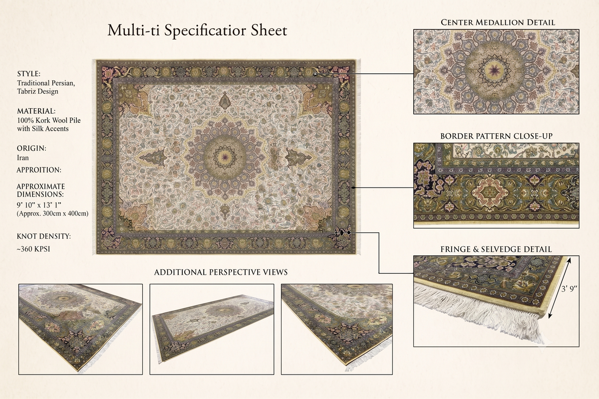 Hand-Knotted Sovereign Heritage Grand Medallion Luxury Wool Rug