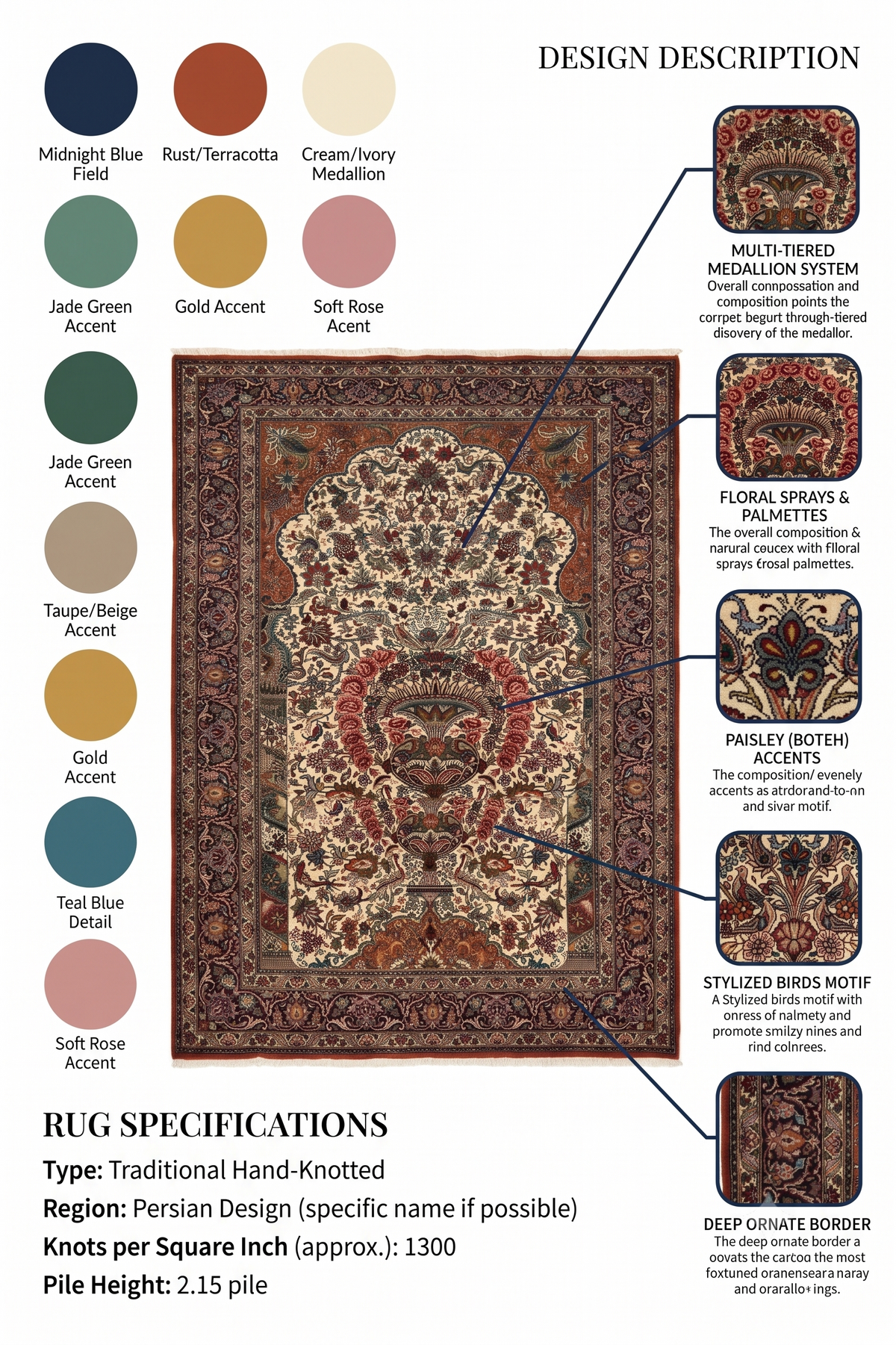 The Eden Arch Hand-Knotted Tree of Life Mehrab Rug