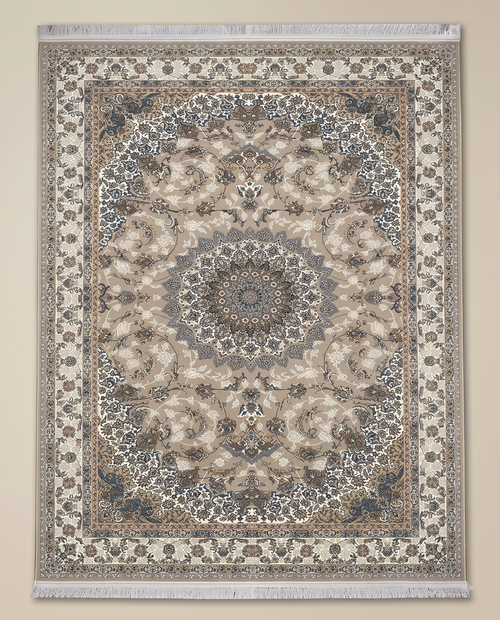 Soft Grey Irani Vintage Style Floral Area Carpet