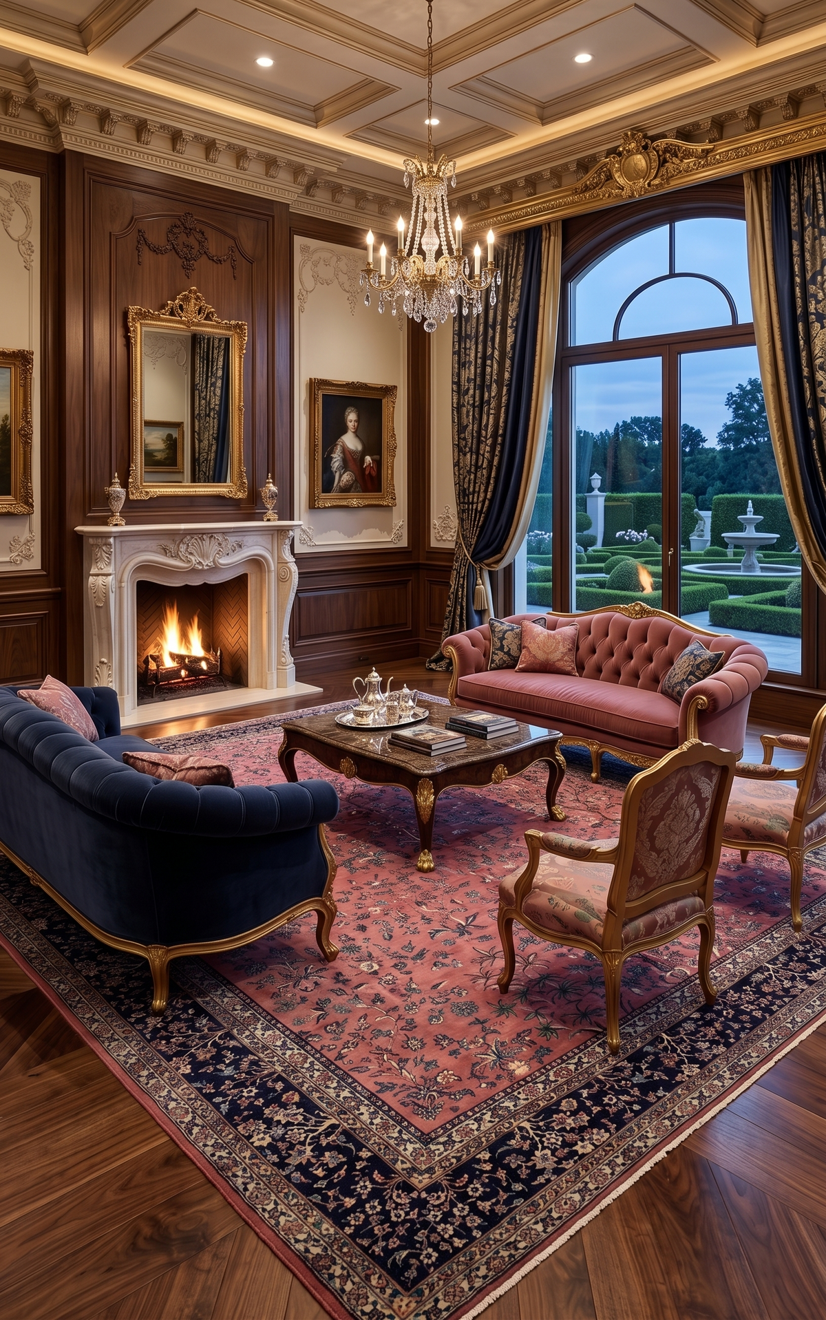 Hand-Knotted Royal Paradise Garden Wool Rug