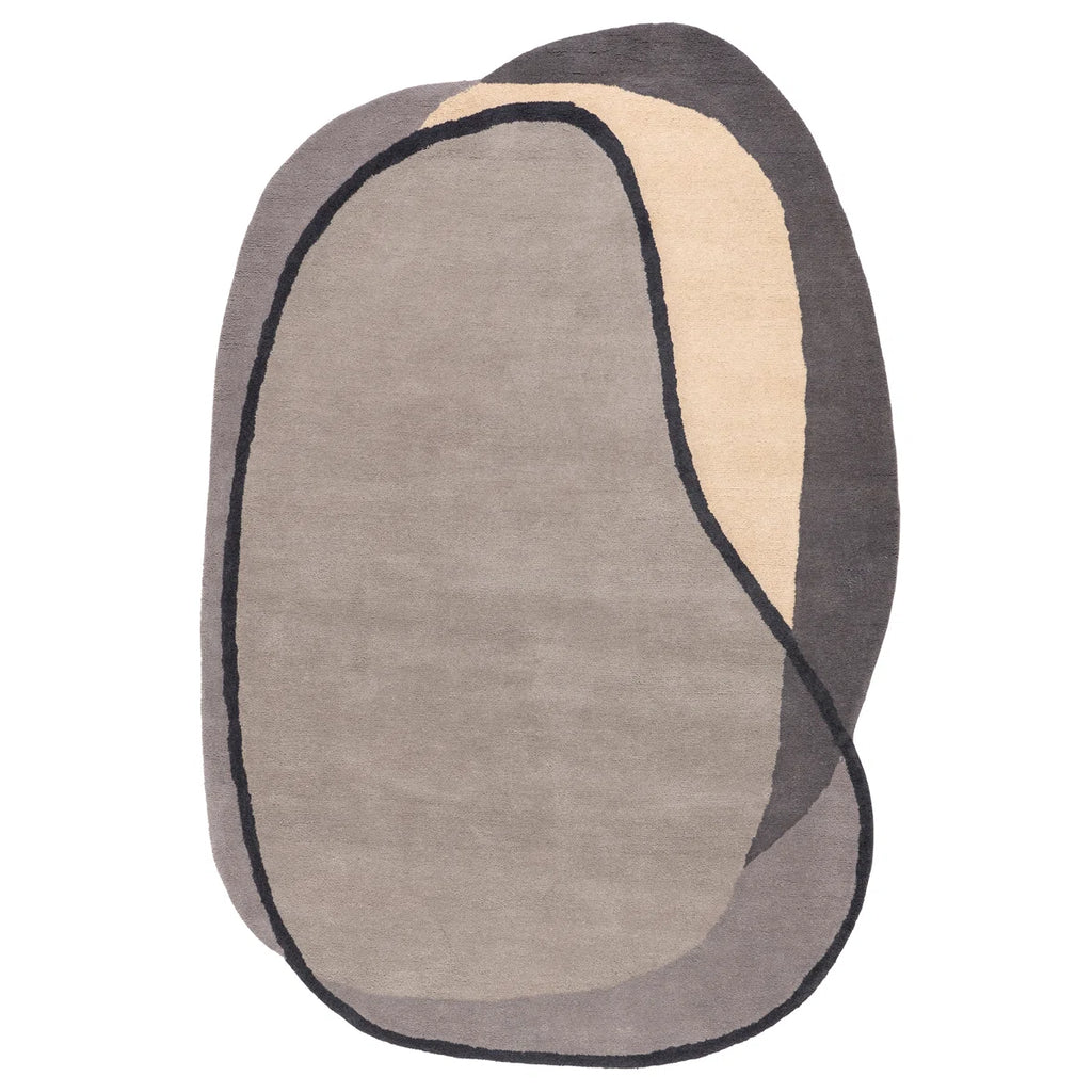 Muted Grey & Beige Colorblock Rug