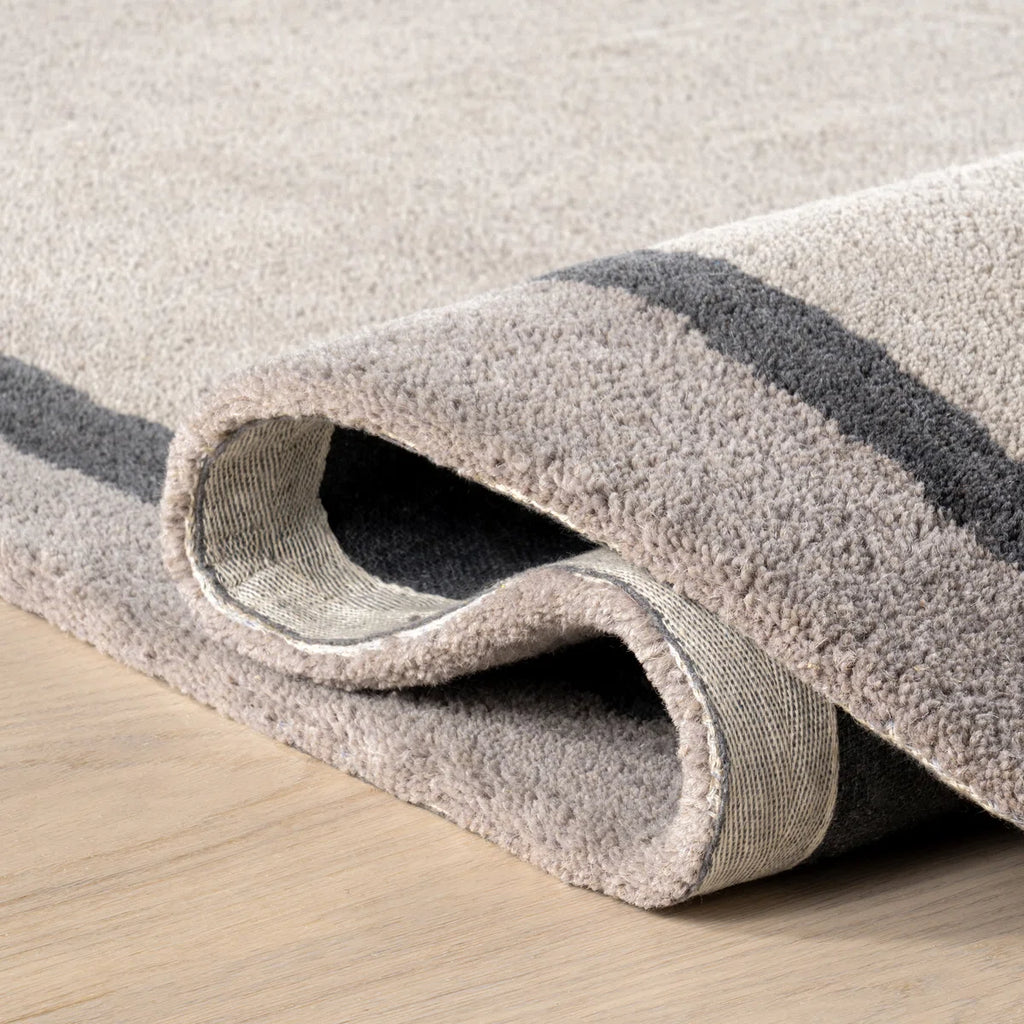 Muted Grey & Beige Colorblock Rug