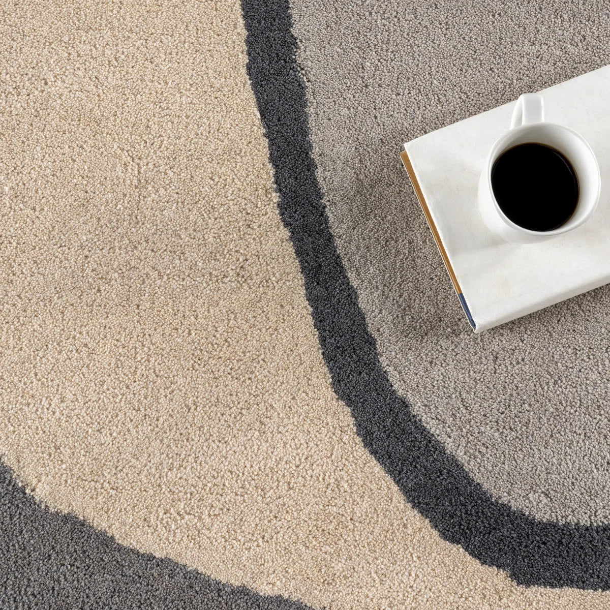 Muted Grey & Beige Colorblock Rug