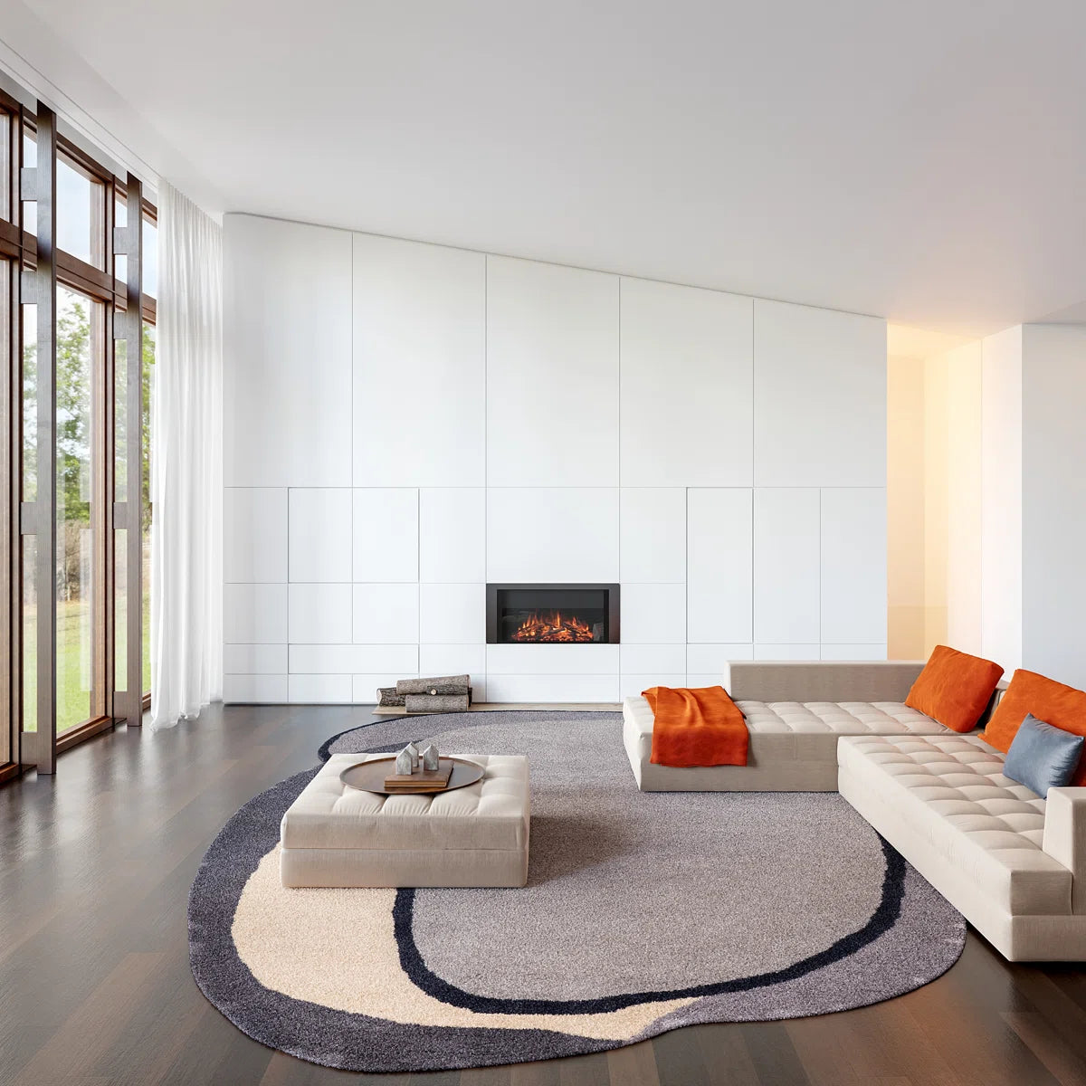 Muted Grey & Beige Colorblock Rug