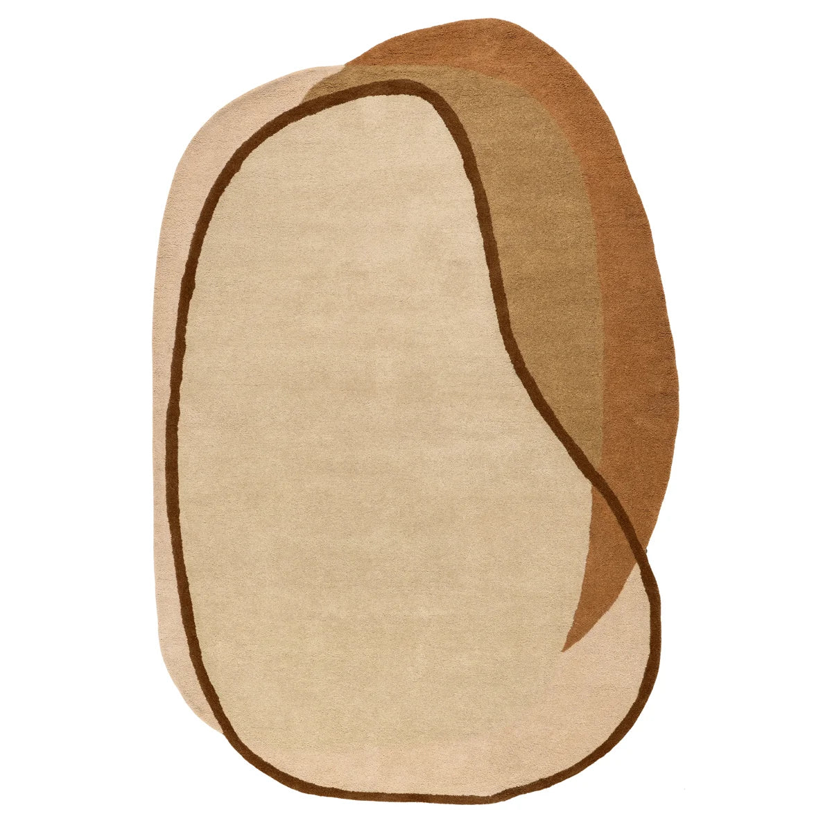 Espresso Outline Earthy Colorblock Pebble Rug
