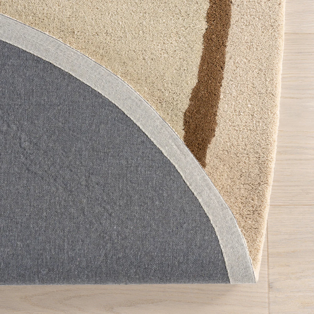 Espresso Outline Earthy Colorblock Pebble Rug