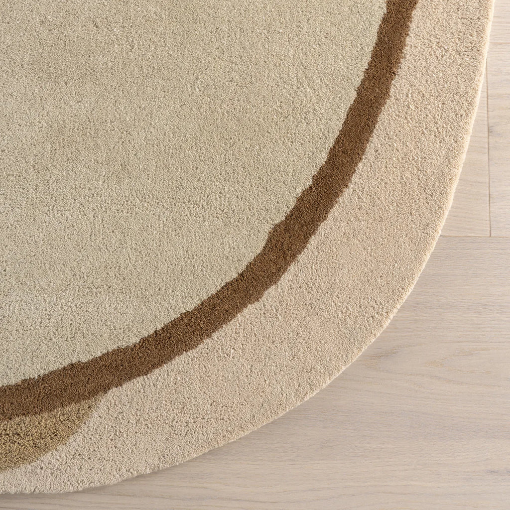 Espresso Outline Earthy Colorblock Pebble Rug
