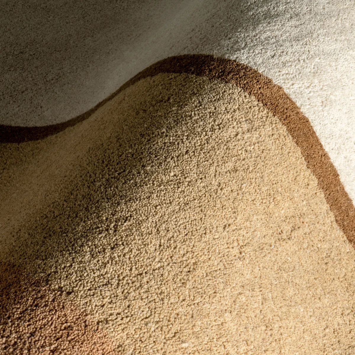 Espresso Outline Earthy Colorblock Pebble Rug