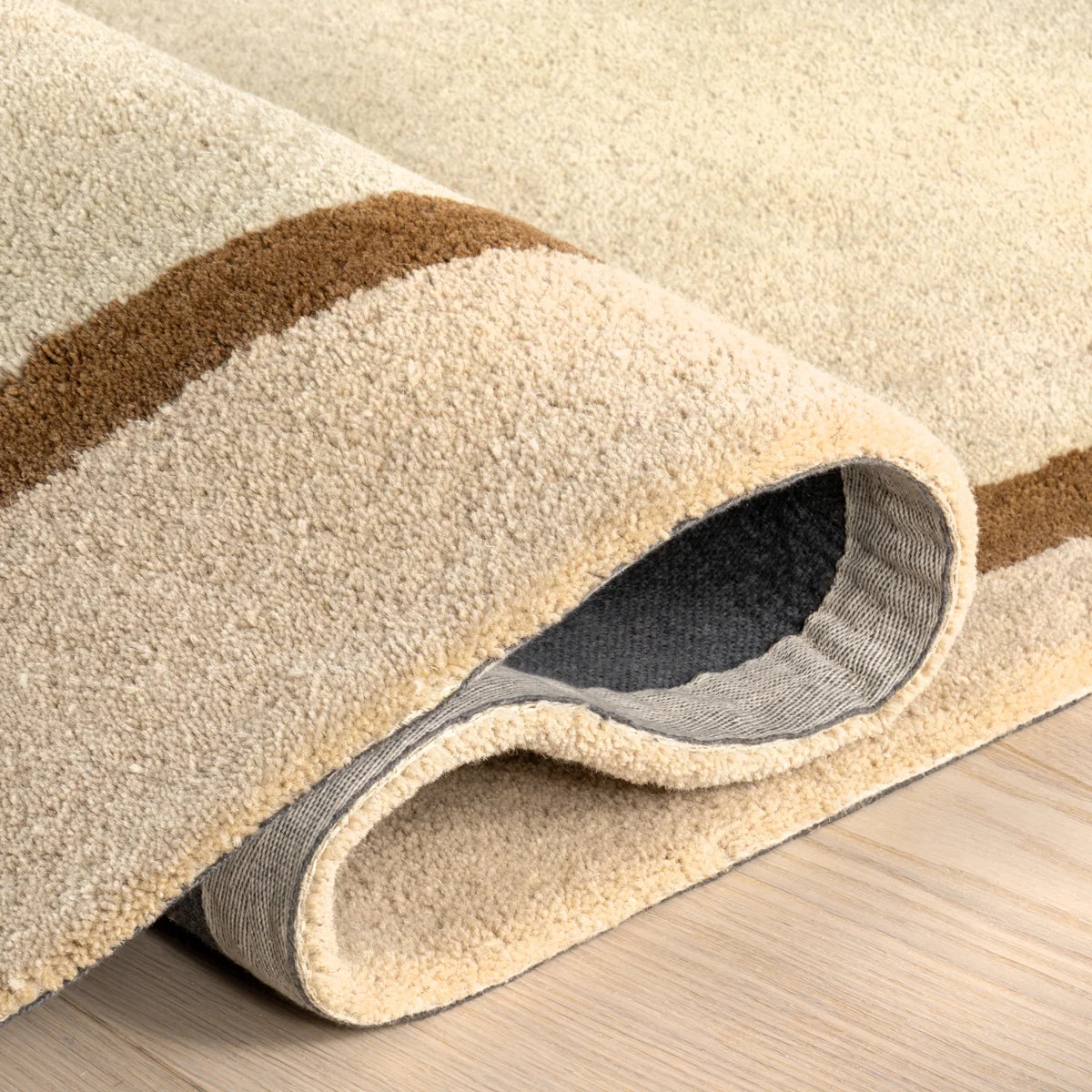 Espresso Outline Earthy Colorblock Pebble Rug