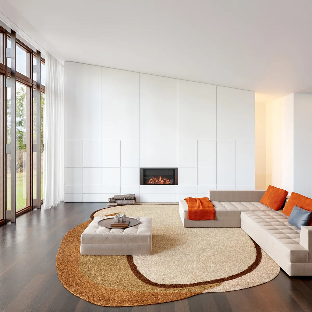 Espresso Outline Earthy Colorblock Pebble Rug