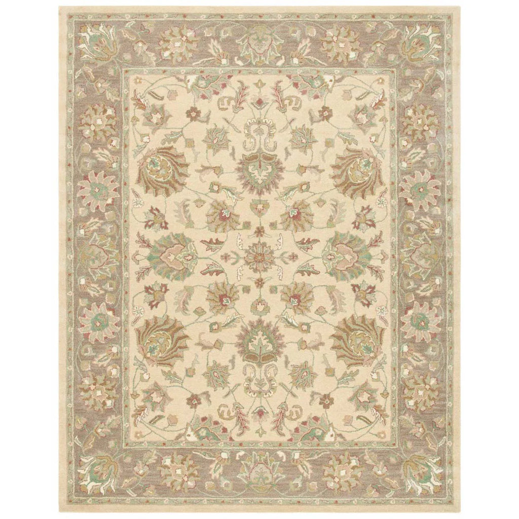 Ivory Floral Elegance Hand Tufted Persian Carpet