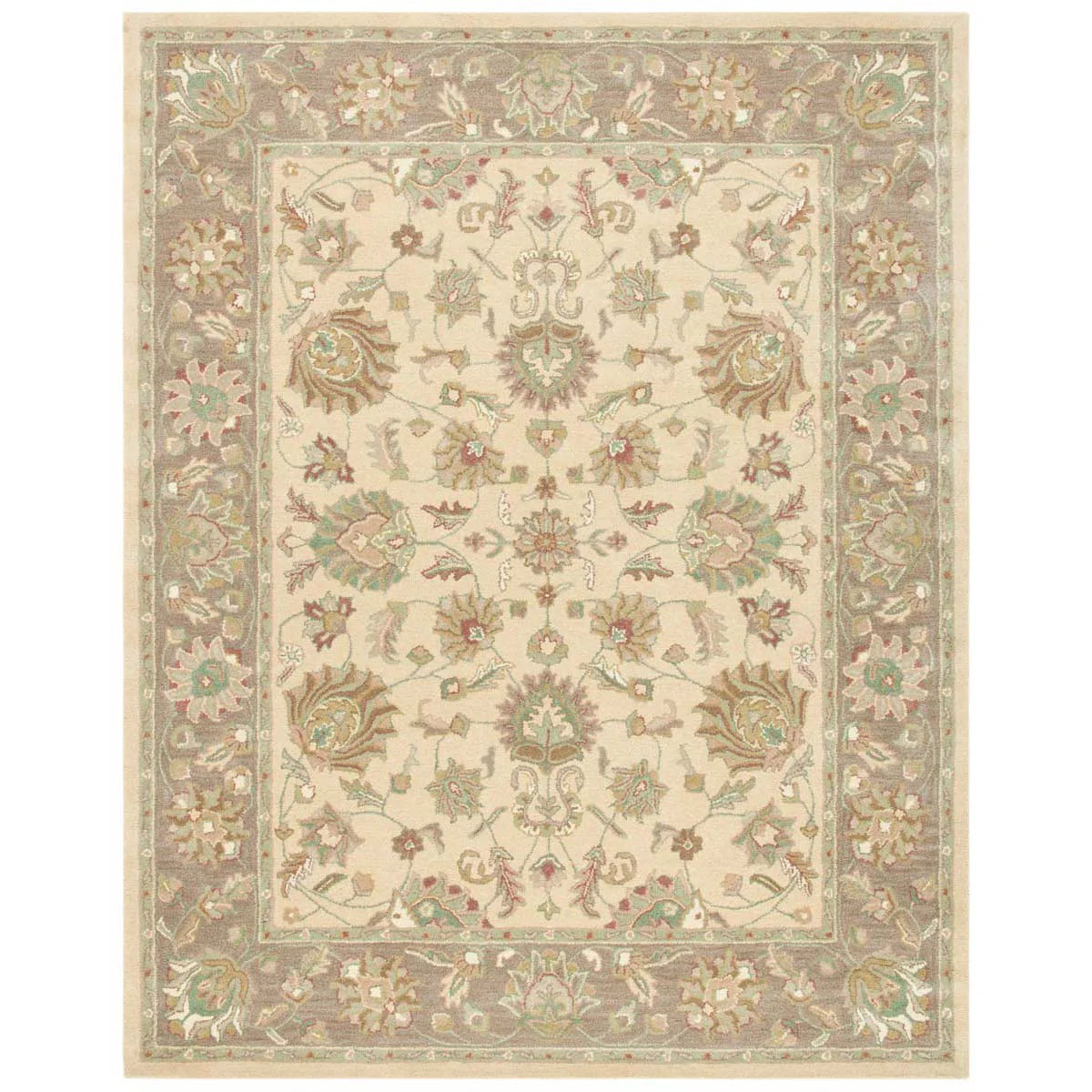 Ivory Floral Elegance Hand Tufted Persian Carpet