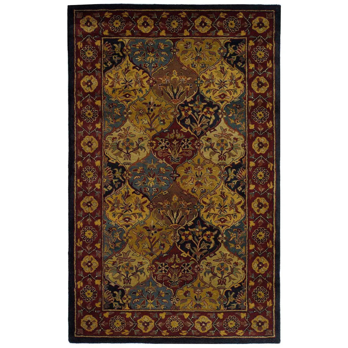 Classic Oriental Floral Border Area Rug