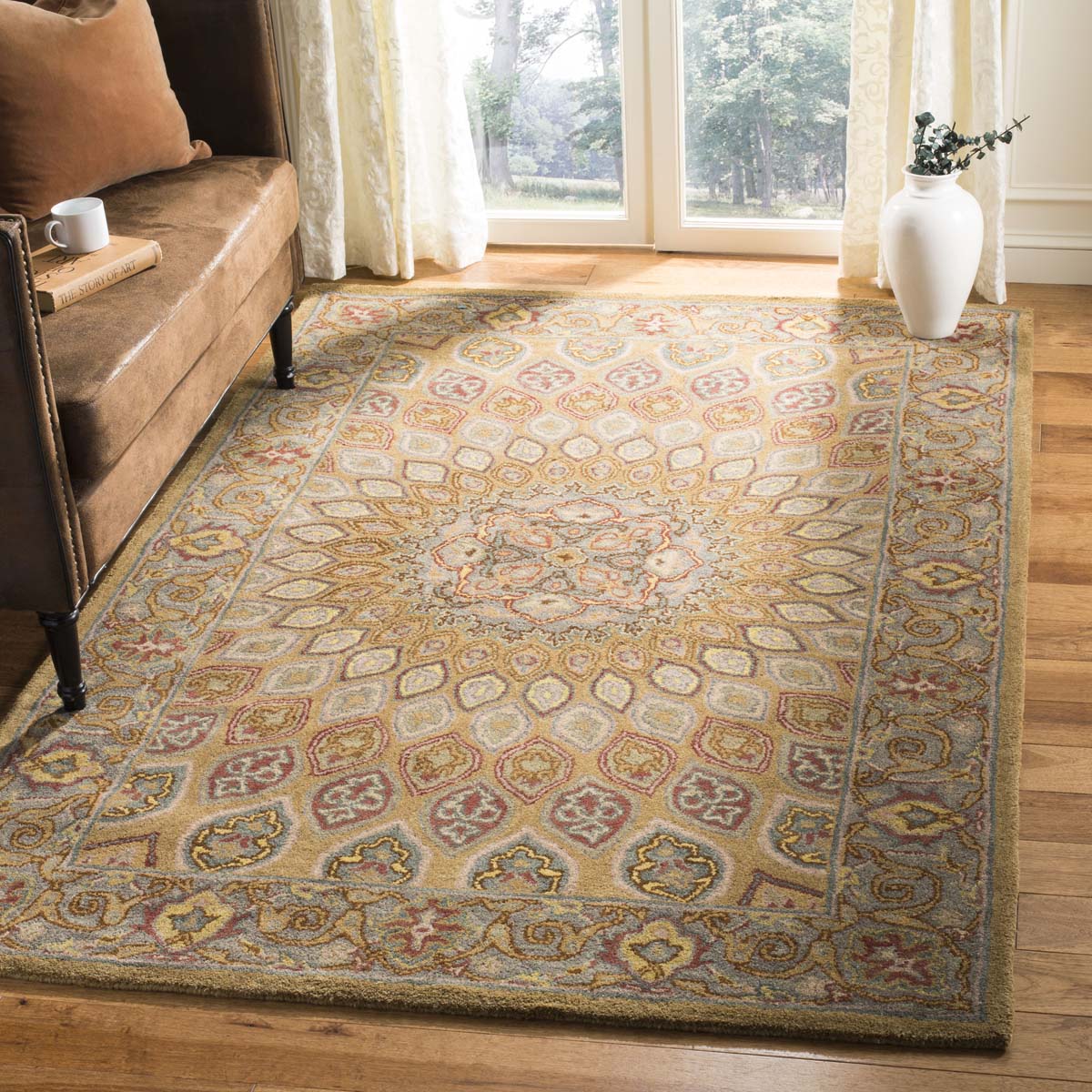 Earth Tone Mandala Hand Tufted Carpet