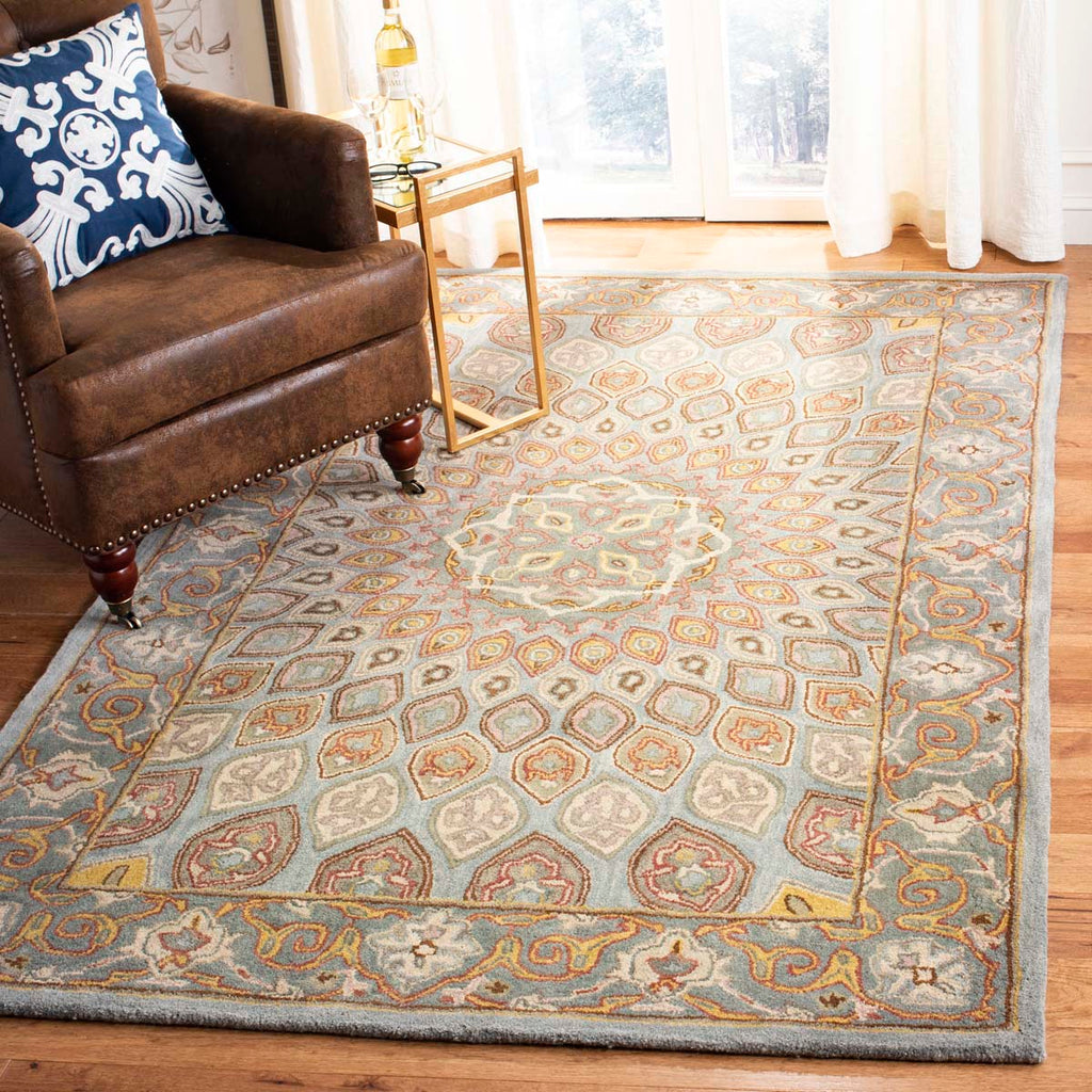 Peacock Feather Medallion Hand Tufted Carpet