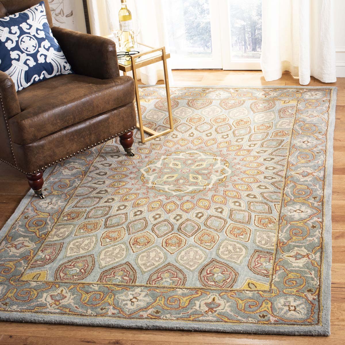 Peacock Feather Medallion Hand Tufted Carpet