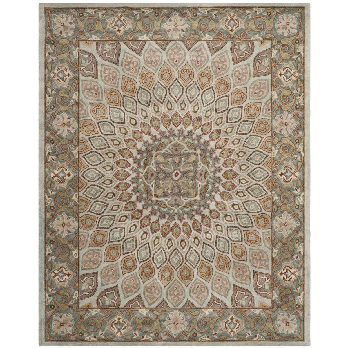 Peacock Feather Medallion Hand Tufted Carpet