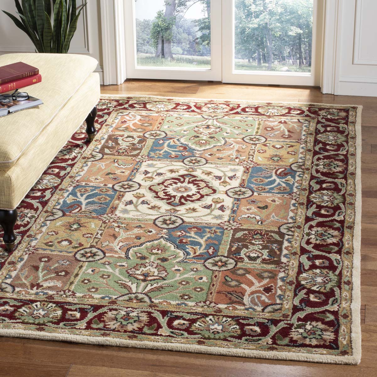 Persian Panel Medallion Multi-Color Wool Rug
