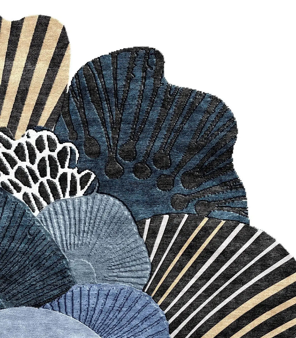 Irregular Floral Abstraction Modern Sculptural Area Carpet