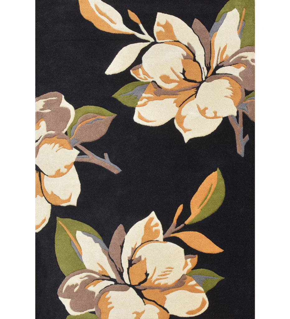 Luxury Magnolia Floral Wool Rug