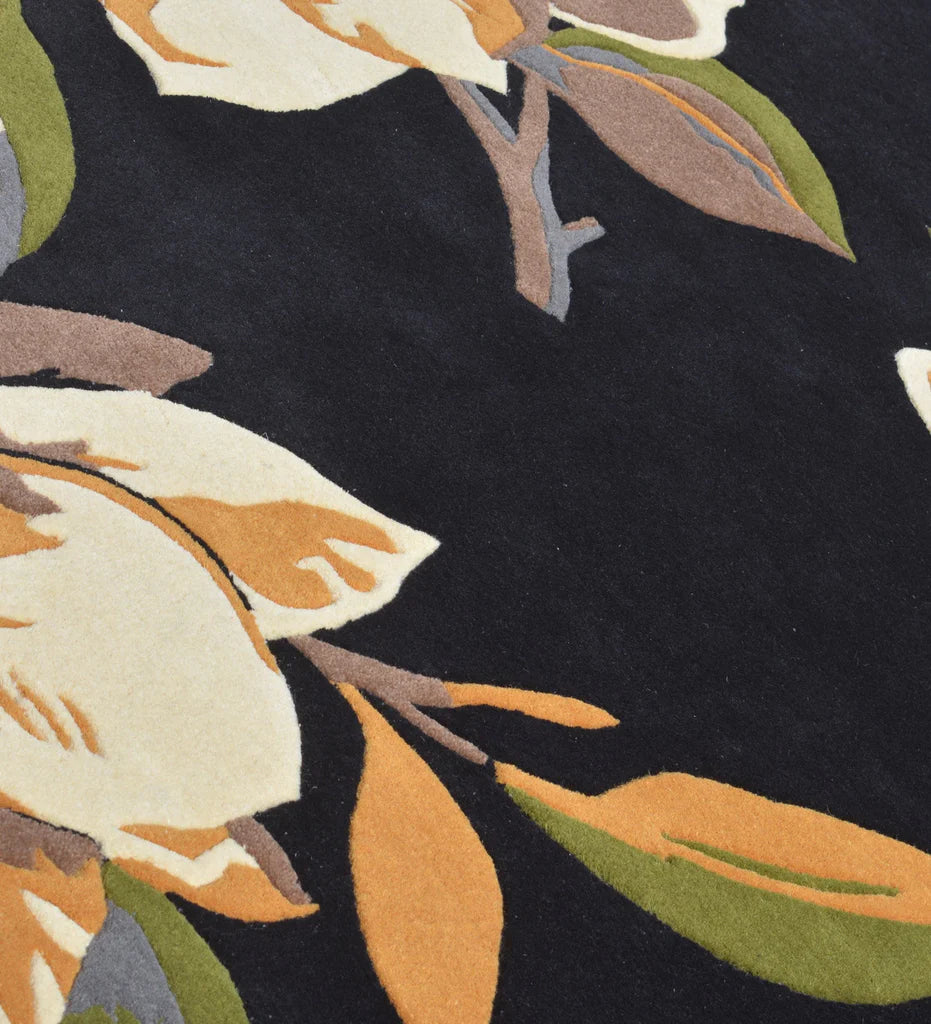 Luxury Magnolia Floral Wool Rug