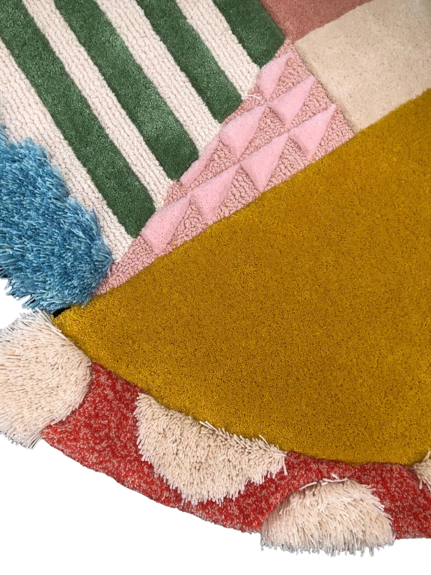 Modern Geometric Patchwork Statement Carpet