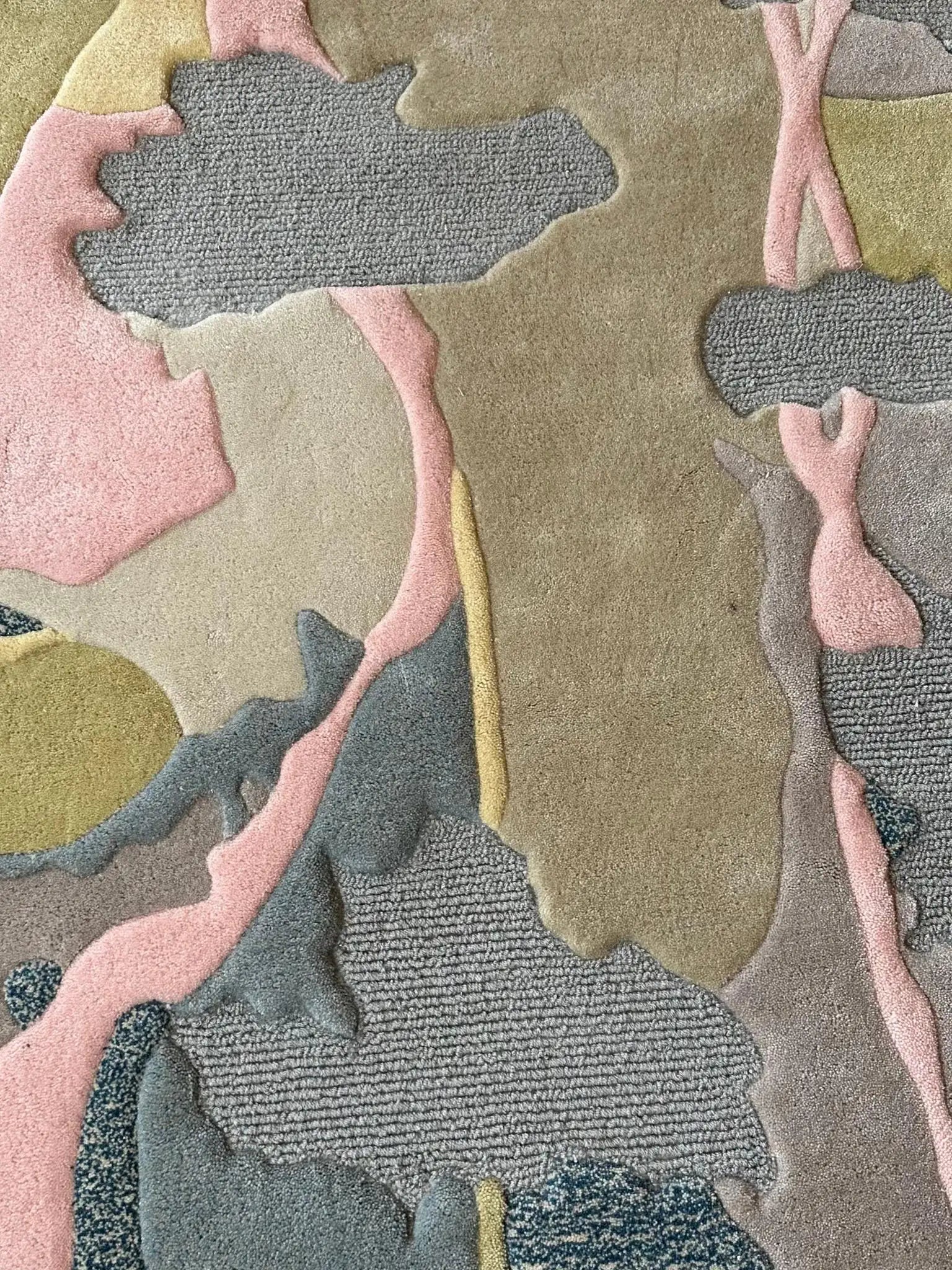 Irregular Abstract Terrain Pastel Modern Designer Carpet