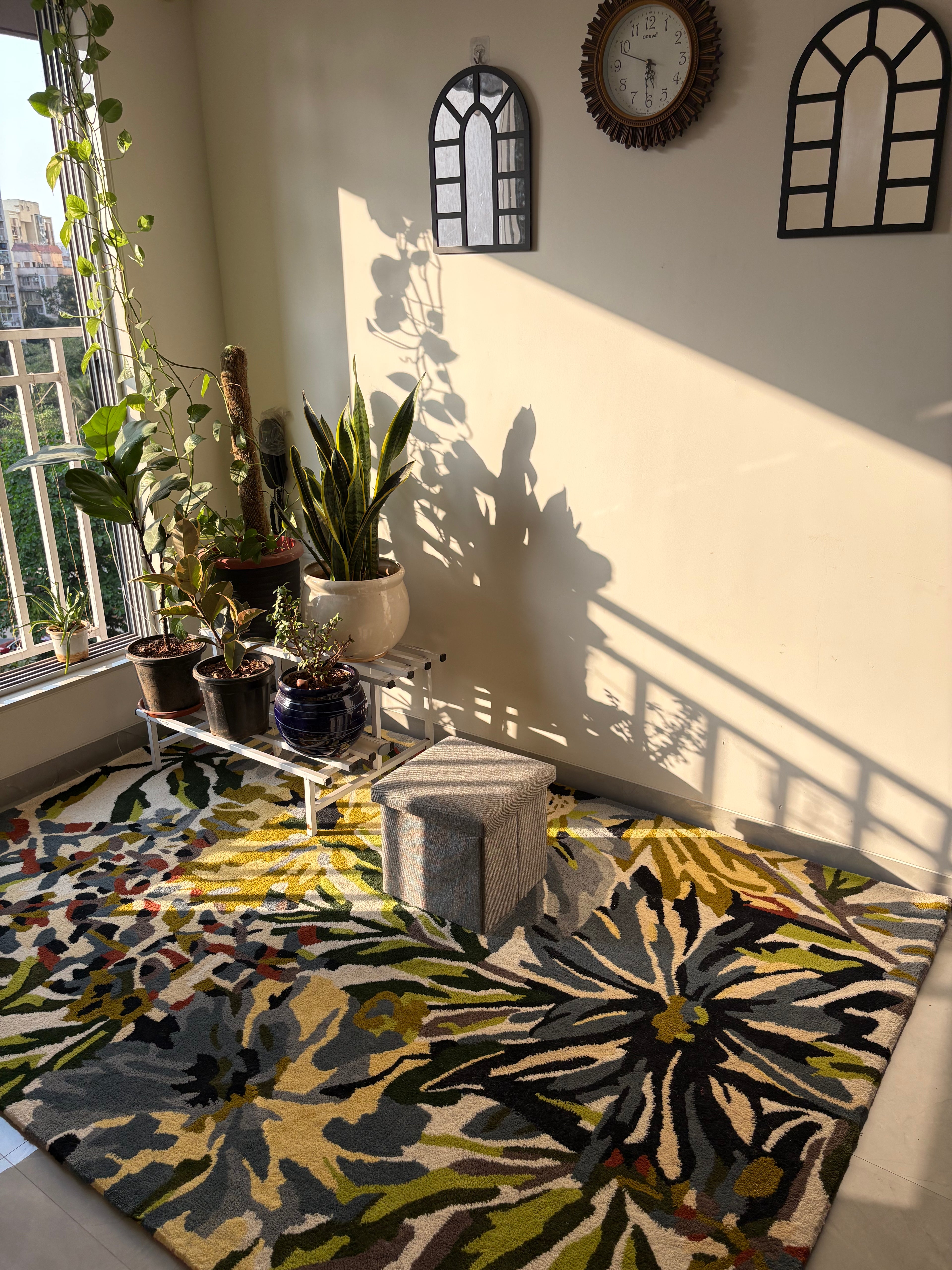 Hand Tufted Floral Wool Rug